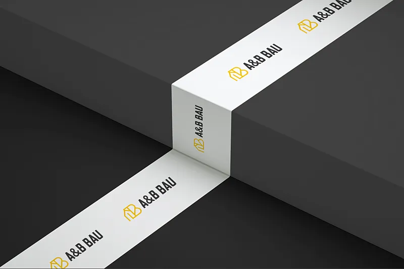 Klebeband mit A&B Bau Logo
